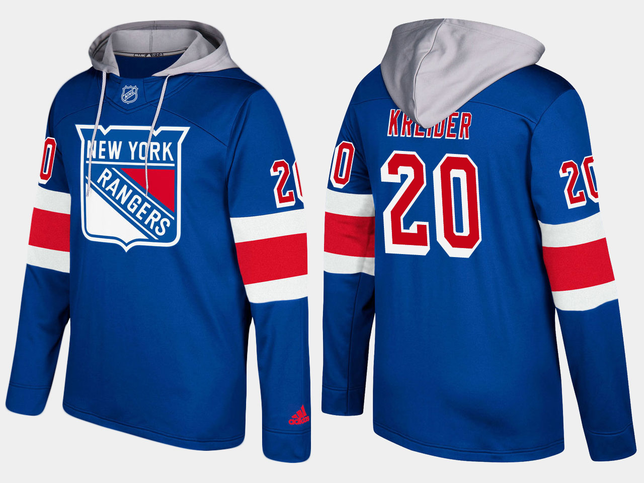 Men NHL New York rangers #20  chris kreider blue hoodie